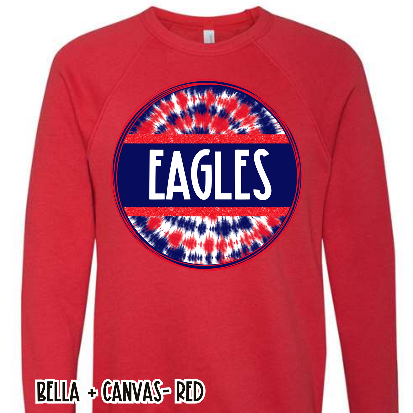 Tie Dye Circle Eagles Red Sweatshirt