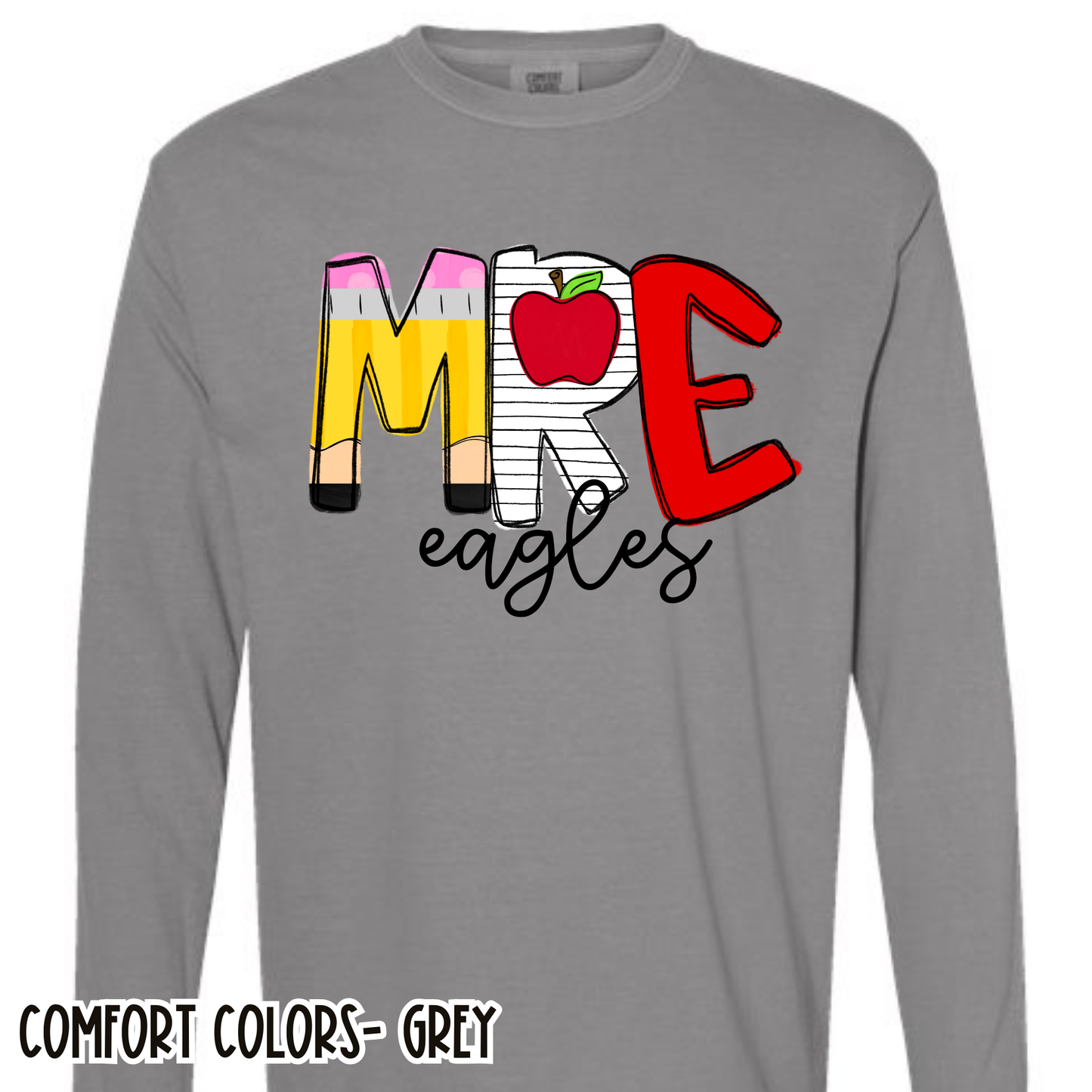 School Alpha MRE Eagles Grey Long Sleeve