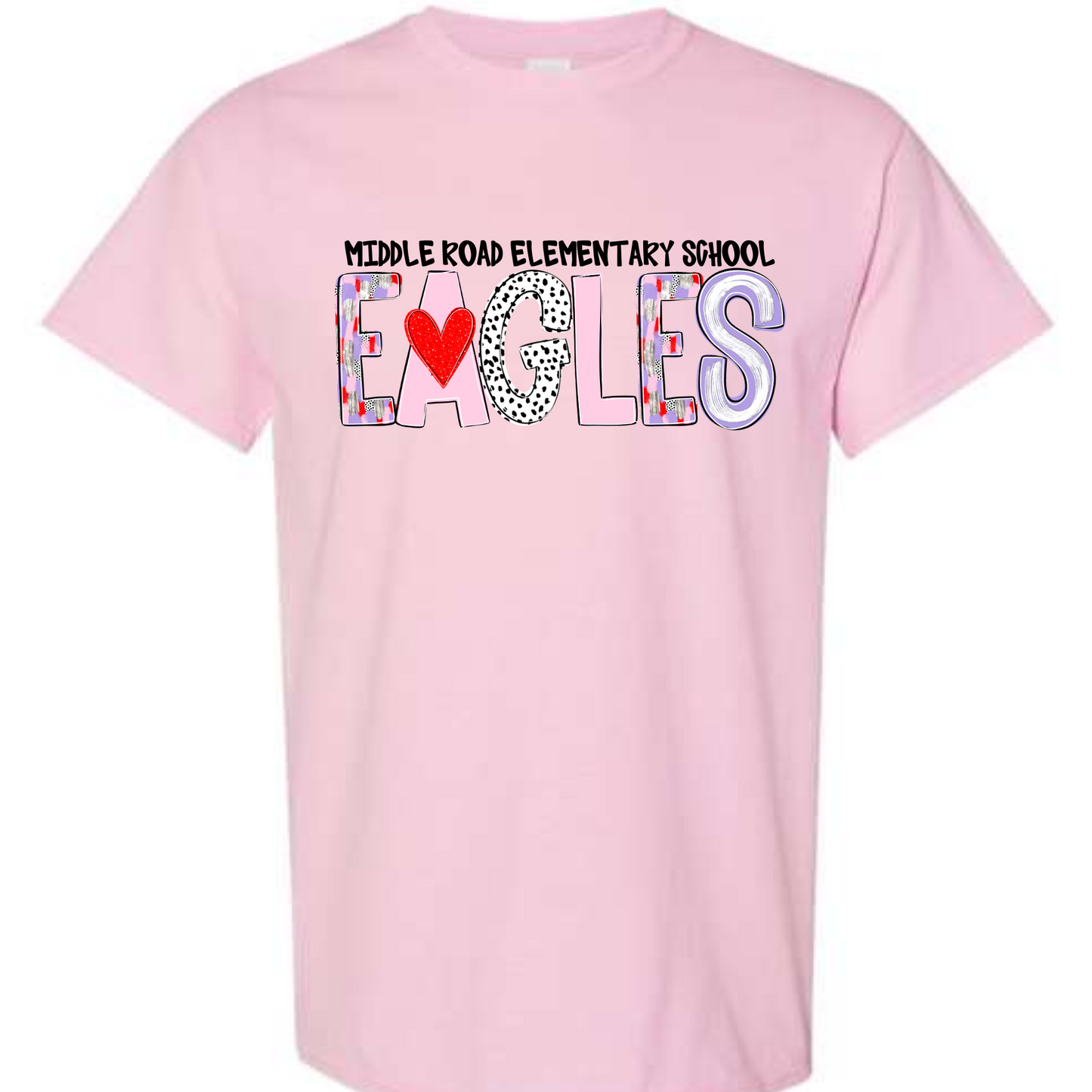 Valentine's Alpha- Eagles- Pink SHORT SLEEVE