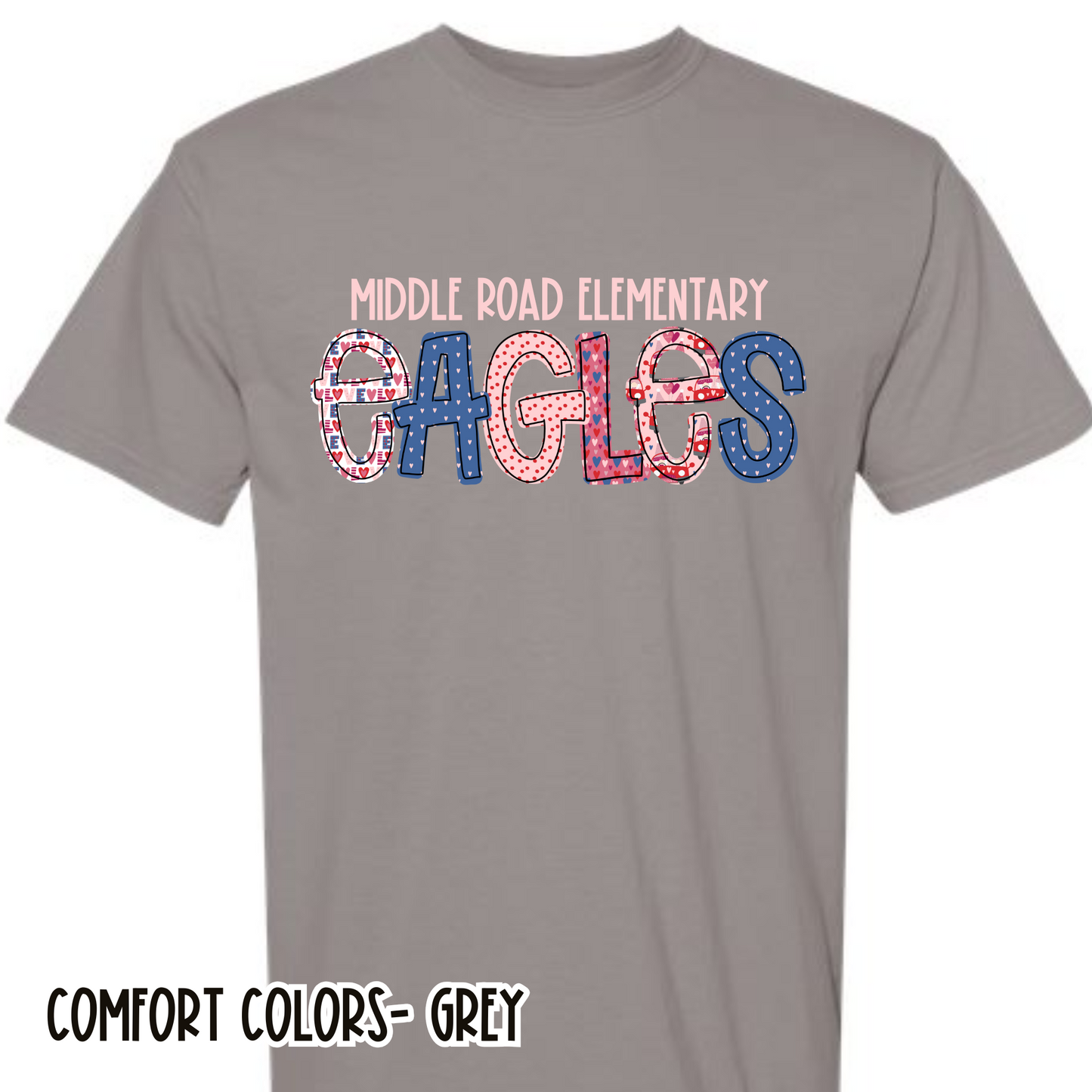 Valentine's Spirit Wear Eagles- Deep Heather Short Sleeve