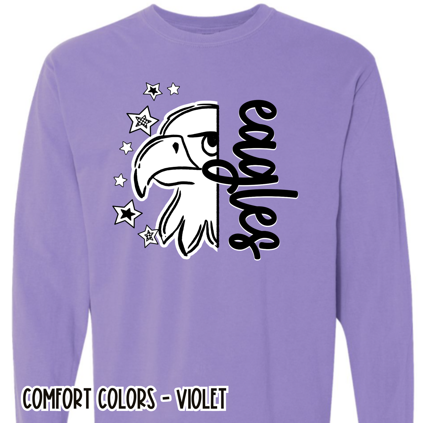 Retro Eagles- Purple Long Sleeve