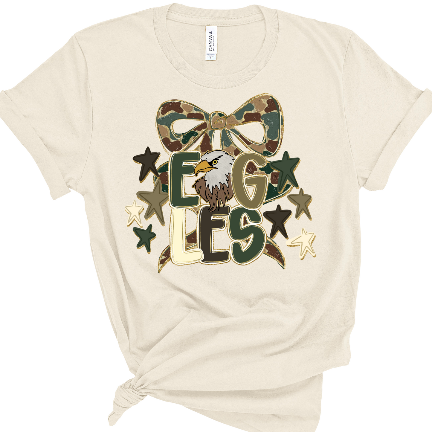 Camo Eagles Bow - Natural Short Sleeve
