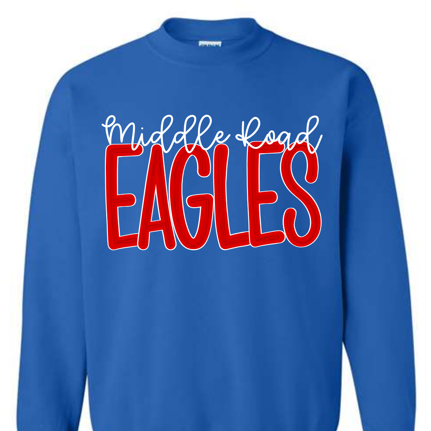 Middle Road Eagles Doodle Letters Royal Sweatshirt