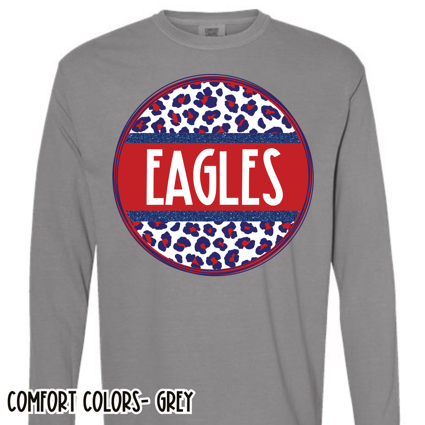 Leopard Circle Eagles Grey Long Sleeve