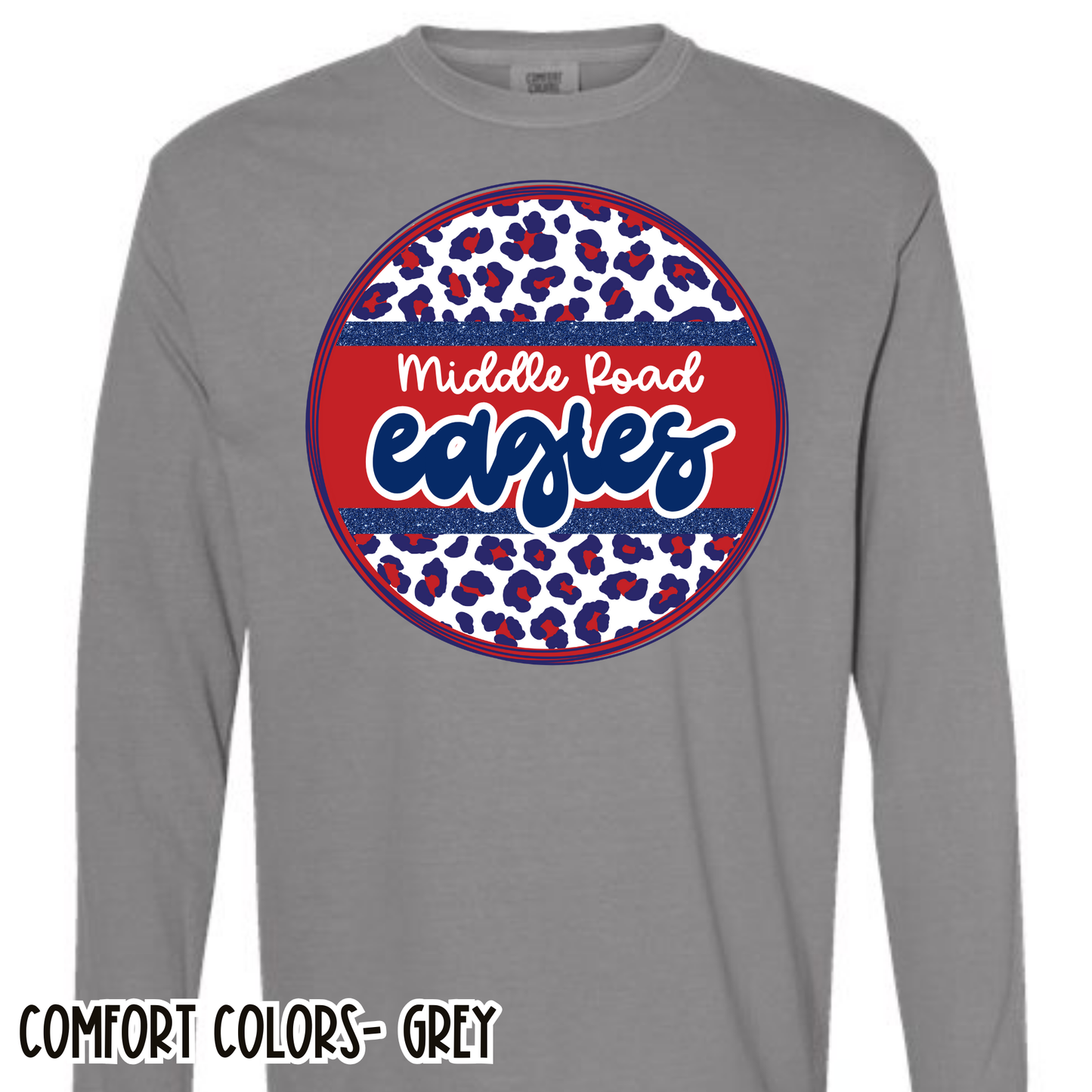 Leopard Circle Retro Eagles Grey Long Sleeve