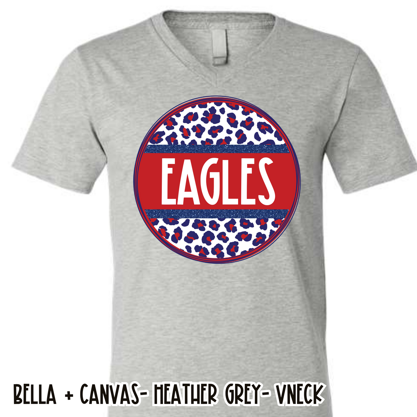 Leopard Circle Eagles Grey -V-NECK