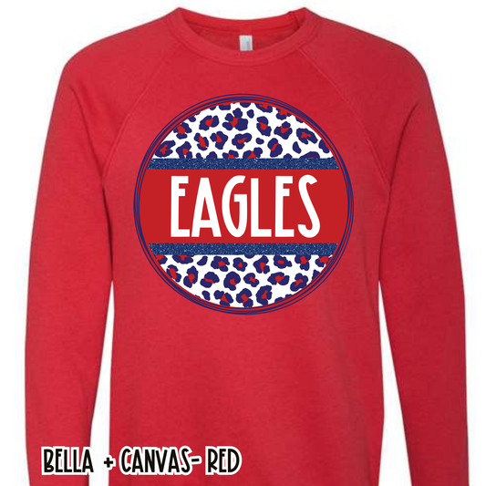 Leopard Circle Eagles Red Sweatshirt
