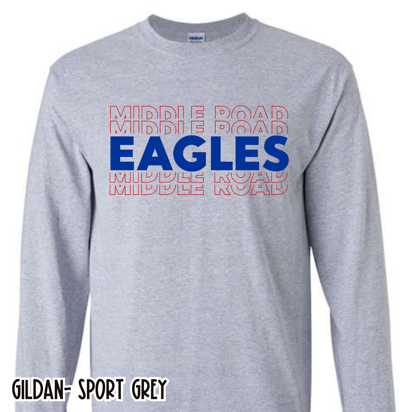 Middle Road Repeat Eagles Grey Long Sleeve