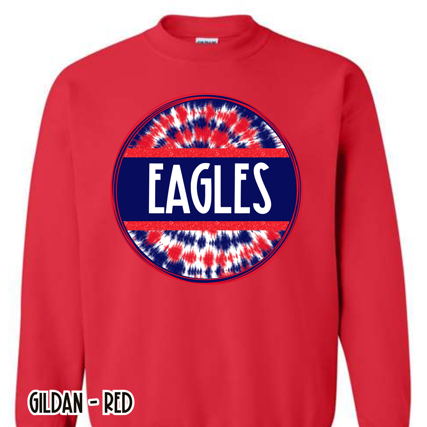 Tie Dye Circle Eagles Red Sweatshirt