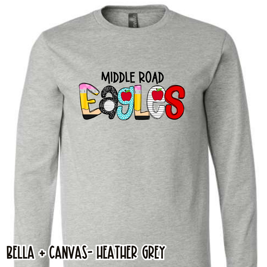 School Alpha Eagles Grey Long Sleeve