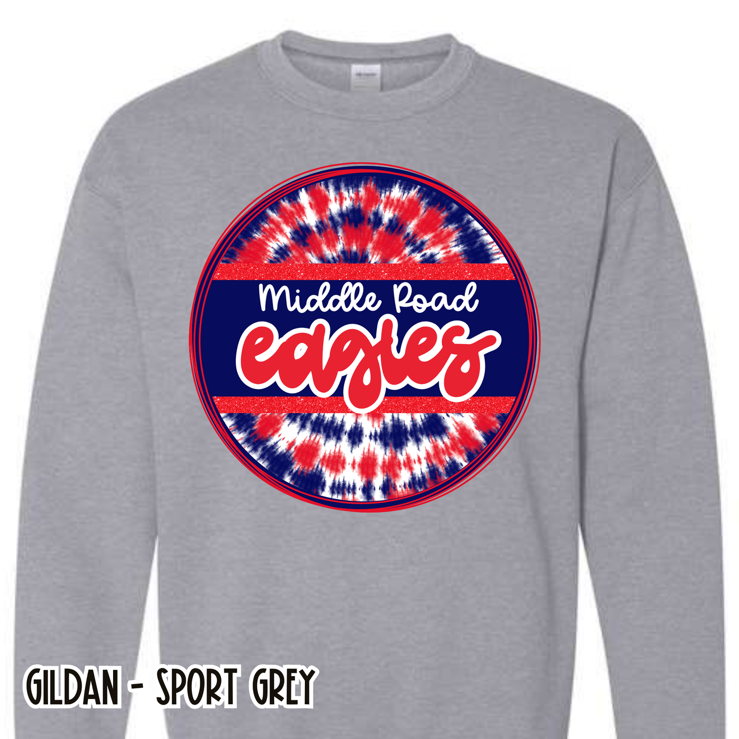 Tie Dye Circle Retro Eagles Grey Sweatshirt