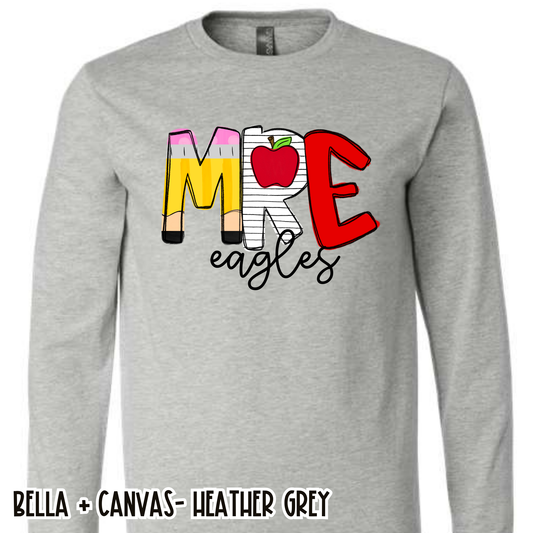 School Alpha MRE Eagles Grey Long Sleeve