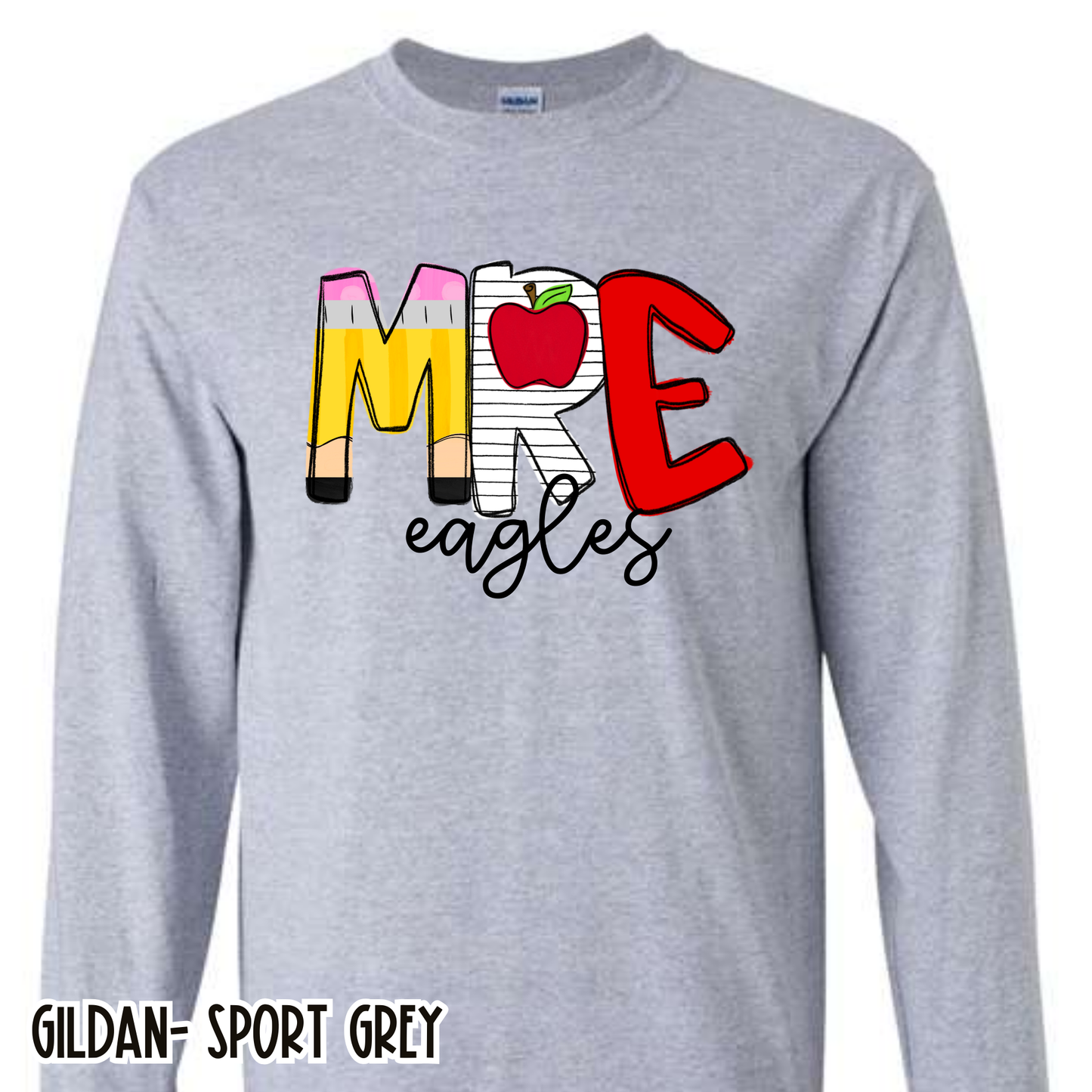 School Alpha MRE Eagles Grey Long Sleeve
