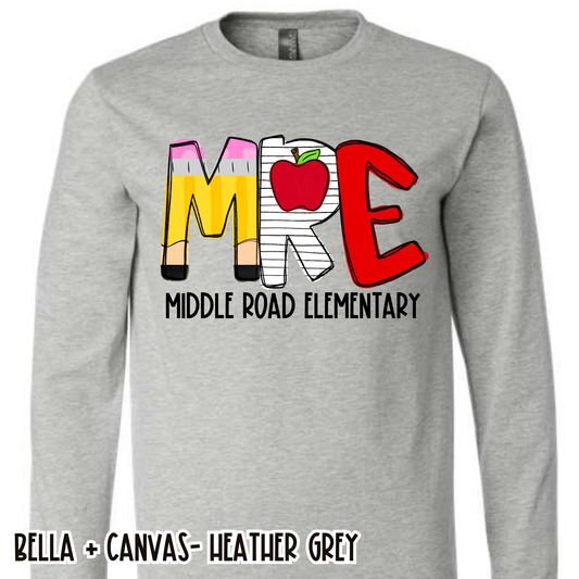 School Alpha Middle Road Elementary Grey Long Sleeve