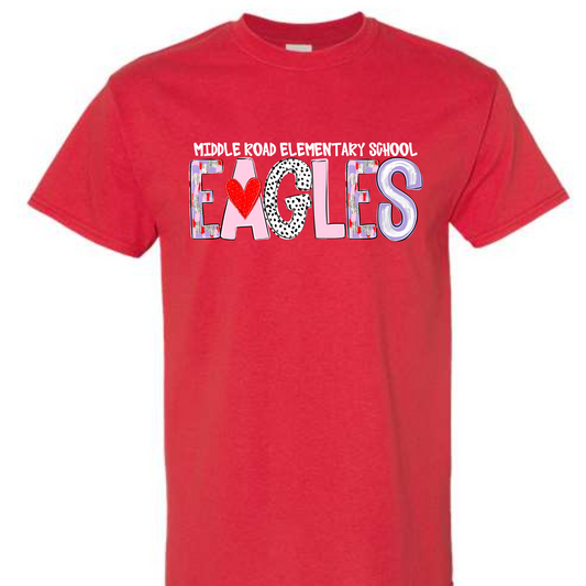 Valentine's Alpha- Eagles- Red SHORT SLEEVE