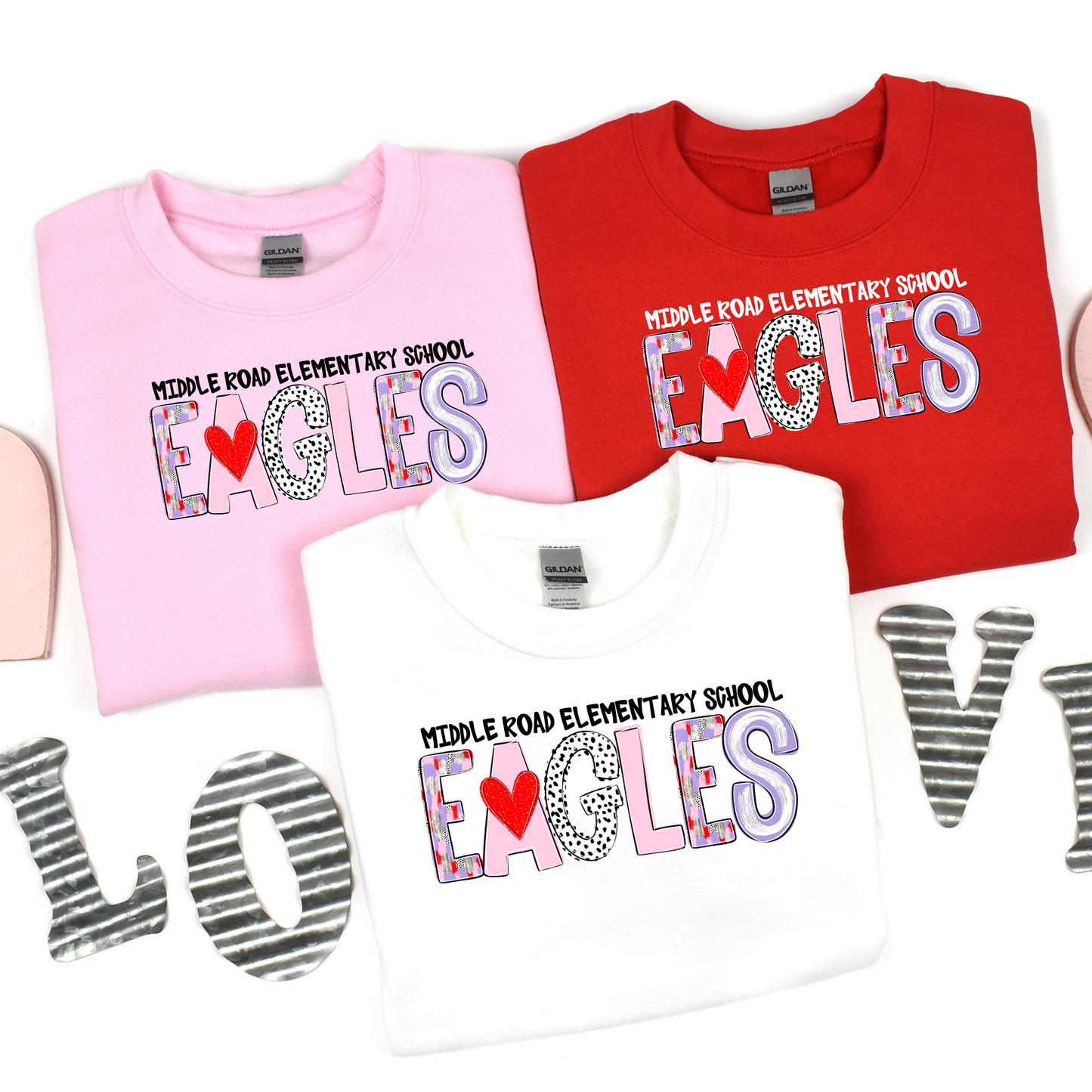 Valentine's Alpha- Eagles- Gildan CREWNECK