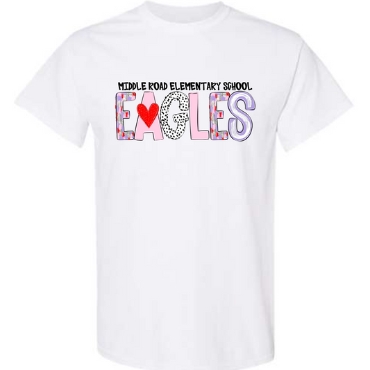 Valentine's Alpha- Eagles- White SHORT SLEEVE