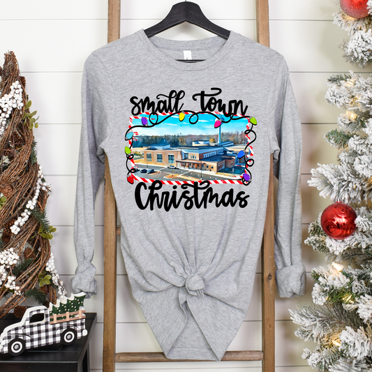 Small Town Christmas- Grey LONG SLEEVE
