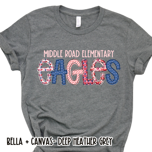 Valentine's Spirit Wear Eagles- Deep Heather Short Sleeve