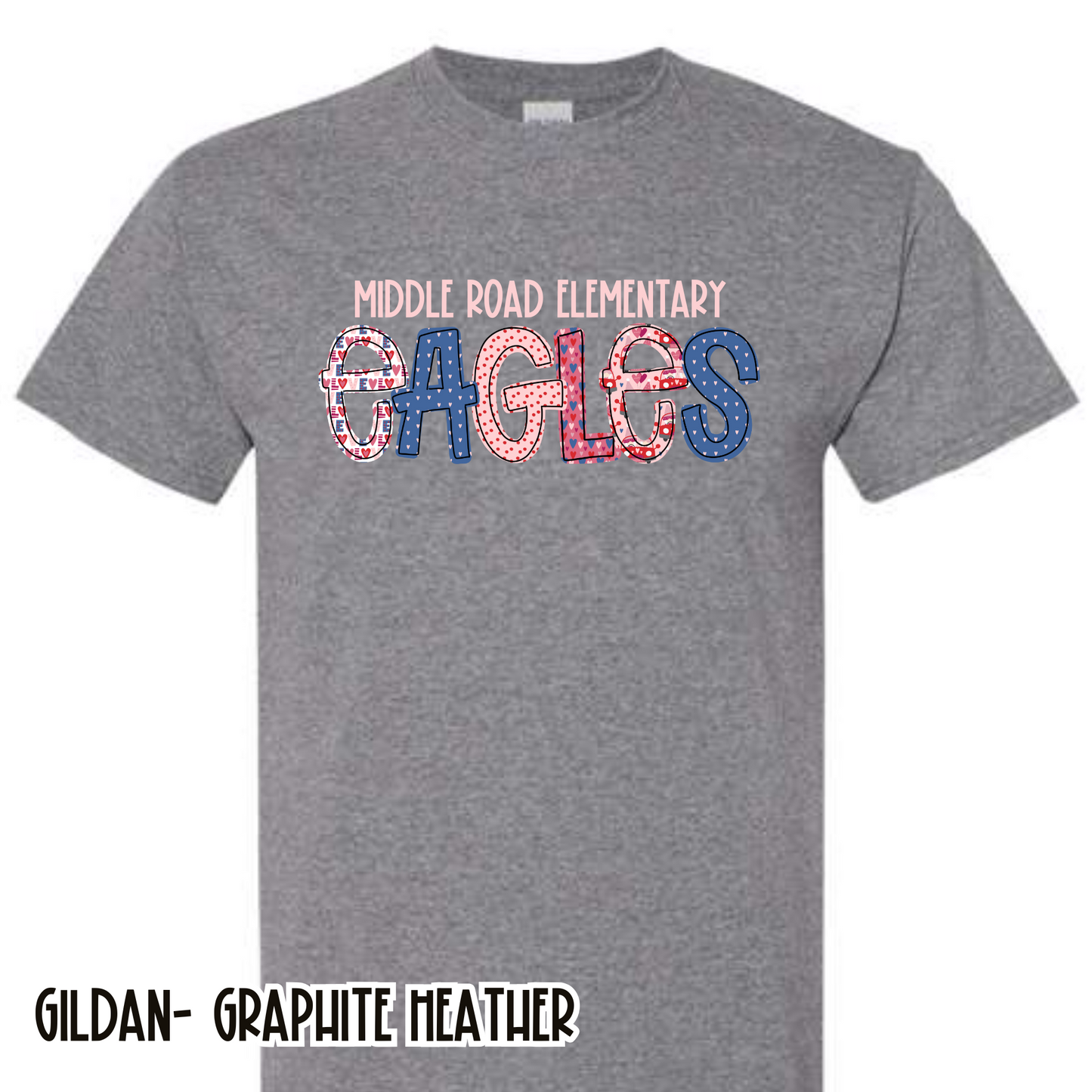 Valentine's Spirit Wear Eagles- Deep Heather Short Sleeve