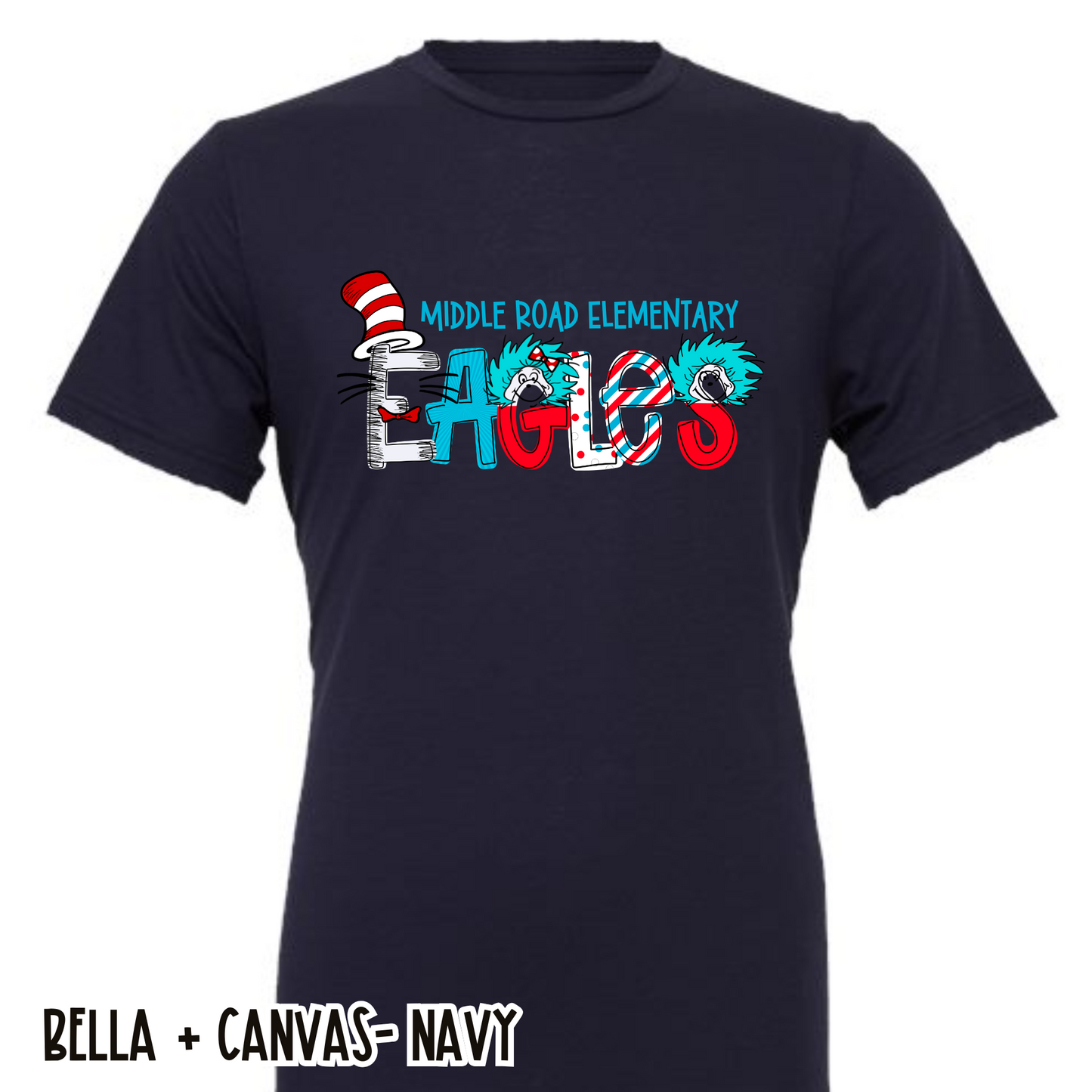 Read Across America Eagles- Navy Short Sleeve