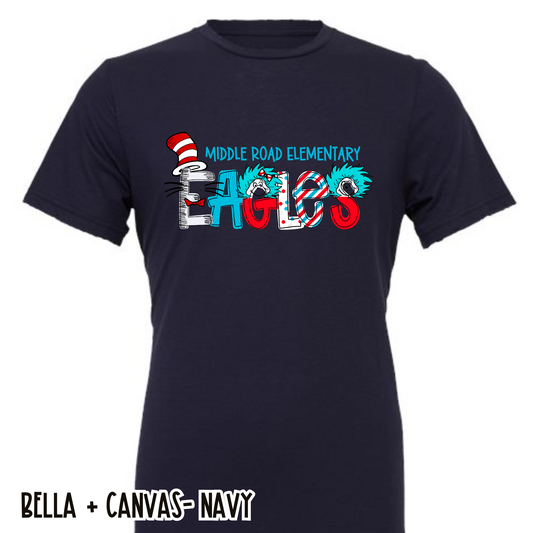 Read Across America Eagles- Navy Short Sleeve