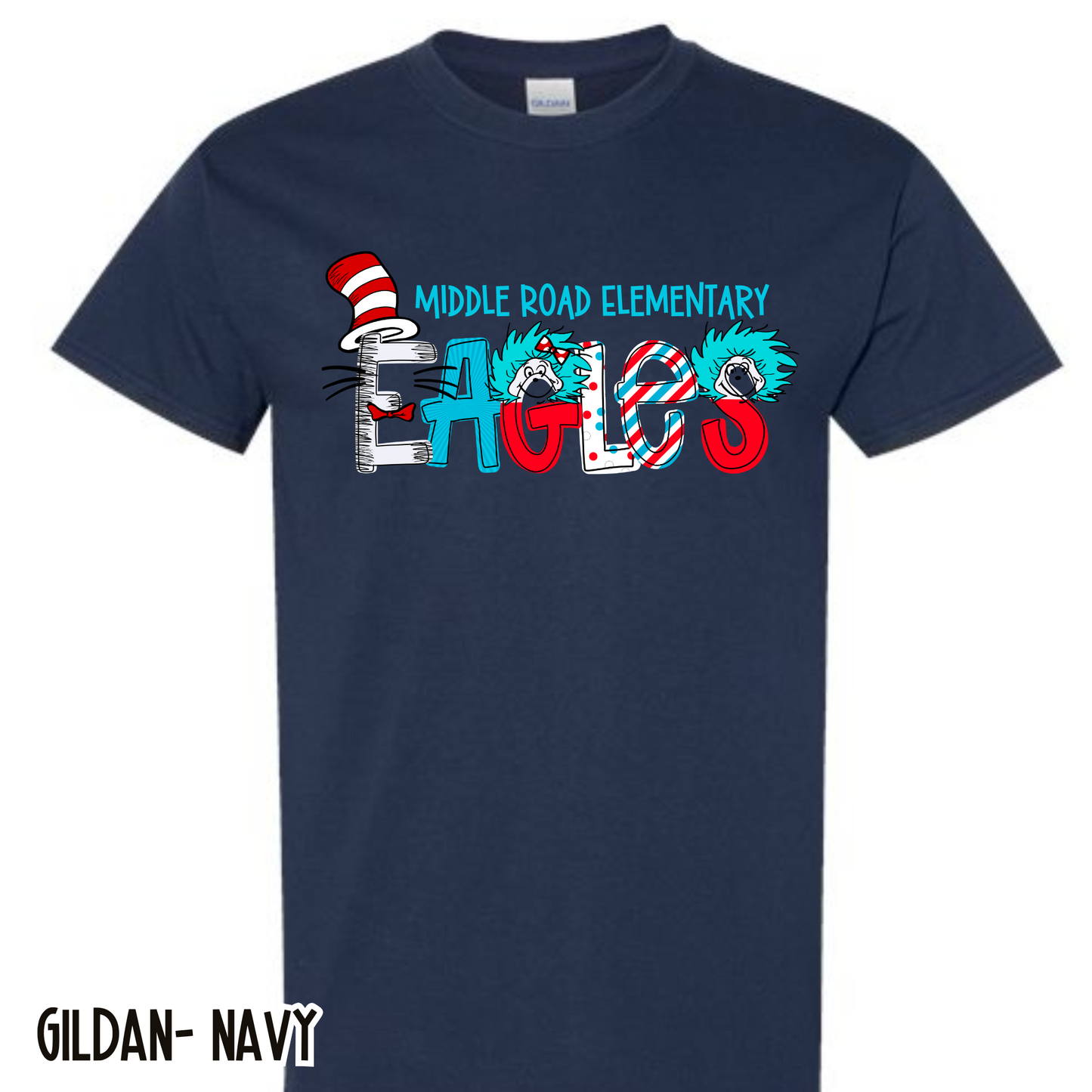 Read Across America Eagles- Navy Short Sleeve