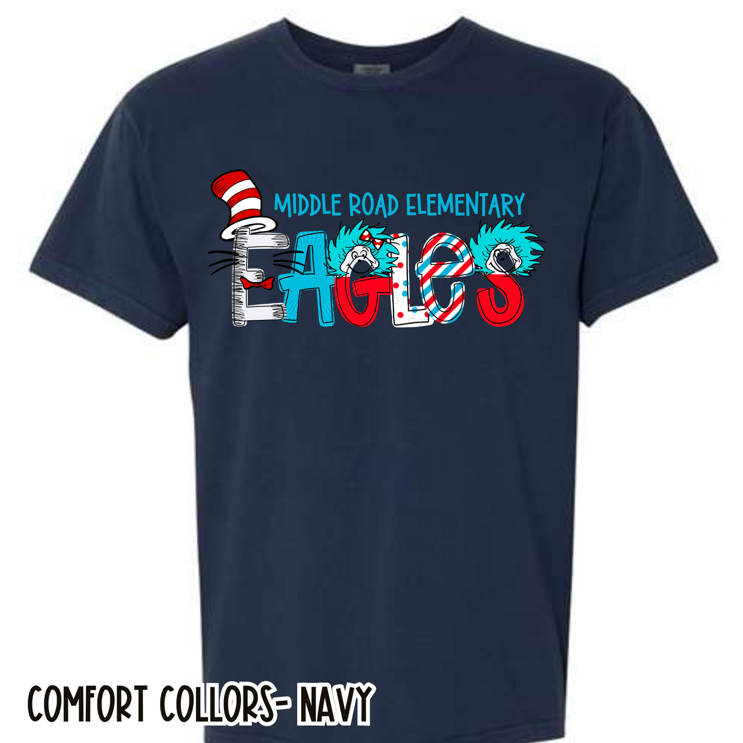 Read Across America Eagles- Navy Short Sleeve