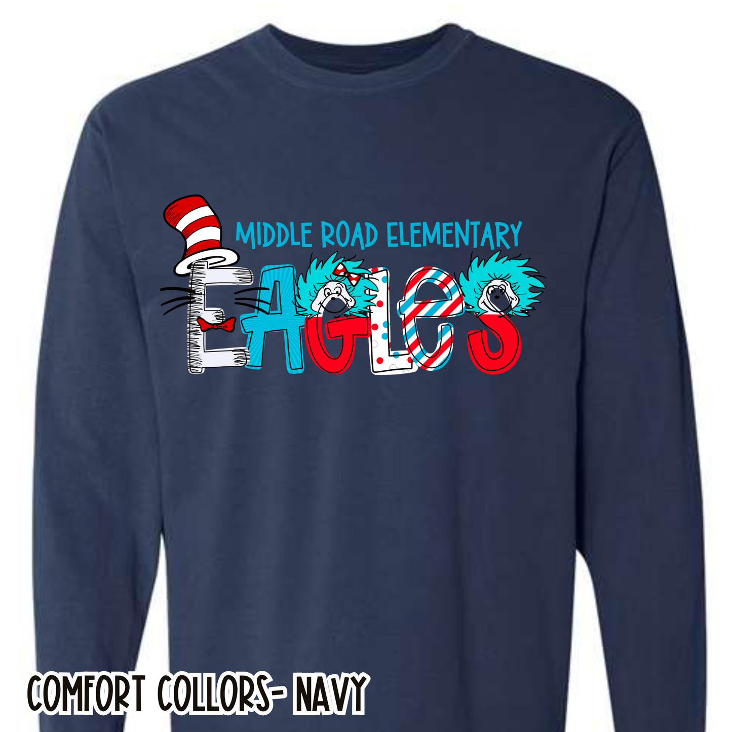Read Across America Eagles- Navy Long Sleeve