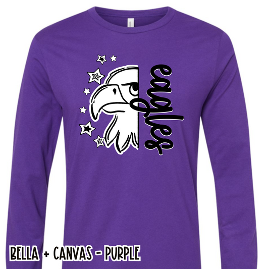 Retro Eagles- Purple Long Sleeve