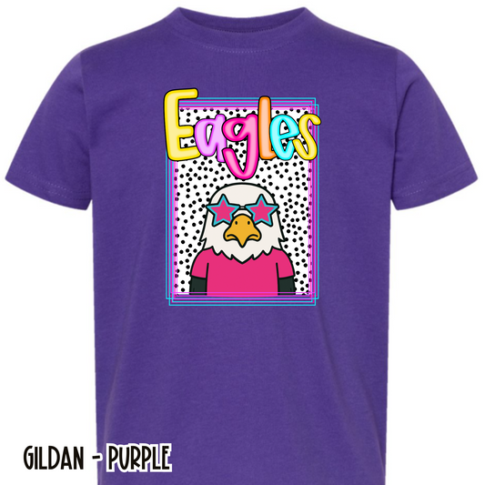 Preppy Eagles Mascot - Purple Short Sleeve