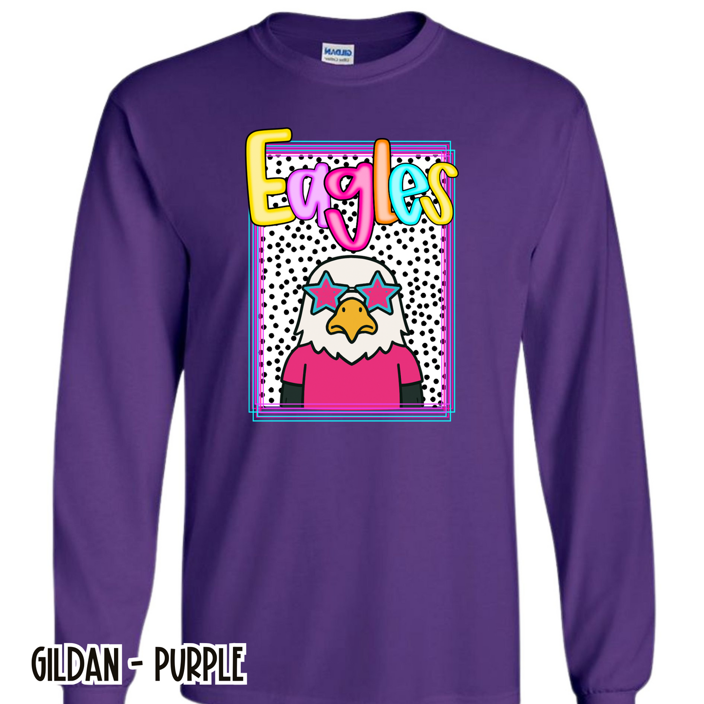 Preppy Eagles Mascot - Purple Long Sleeve