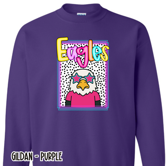 Preppy Eagles Mascot - Purple Sweatshirt