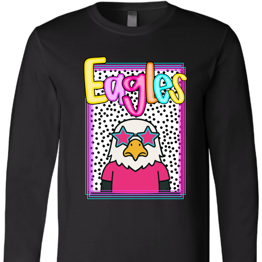 Preppy Eagles Mascot - Black Long Sleeve