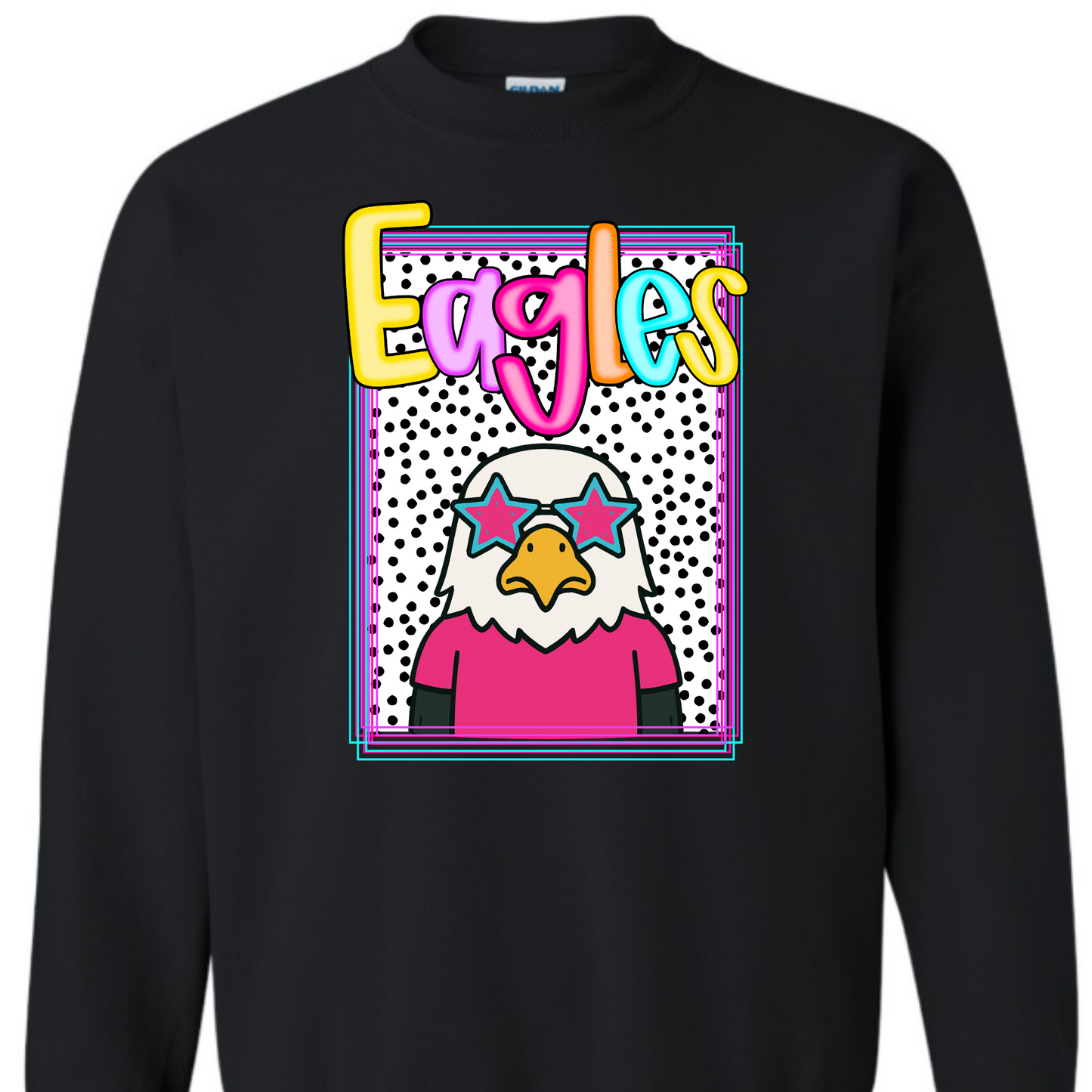 Preppy Eagles Mascot - Black Sweatshirt