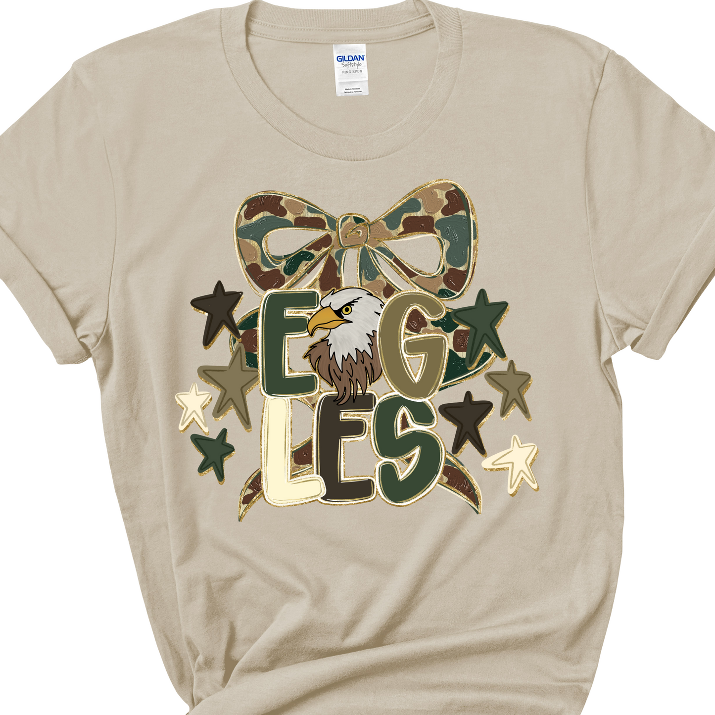 Camo Eagles Bow - Natural Short Sleeve