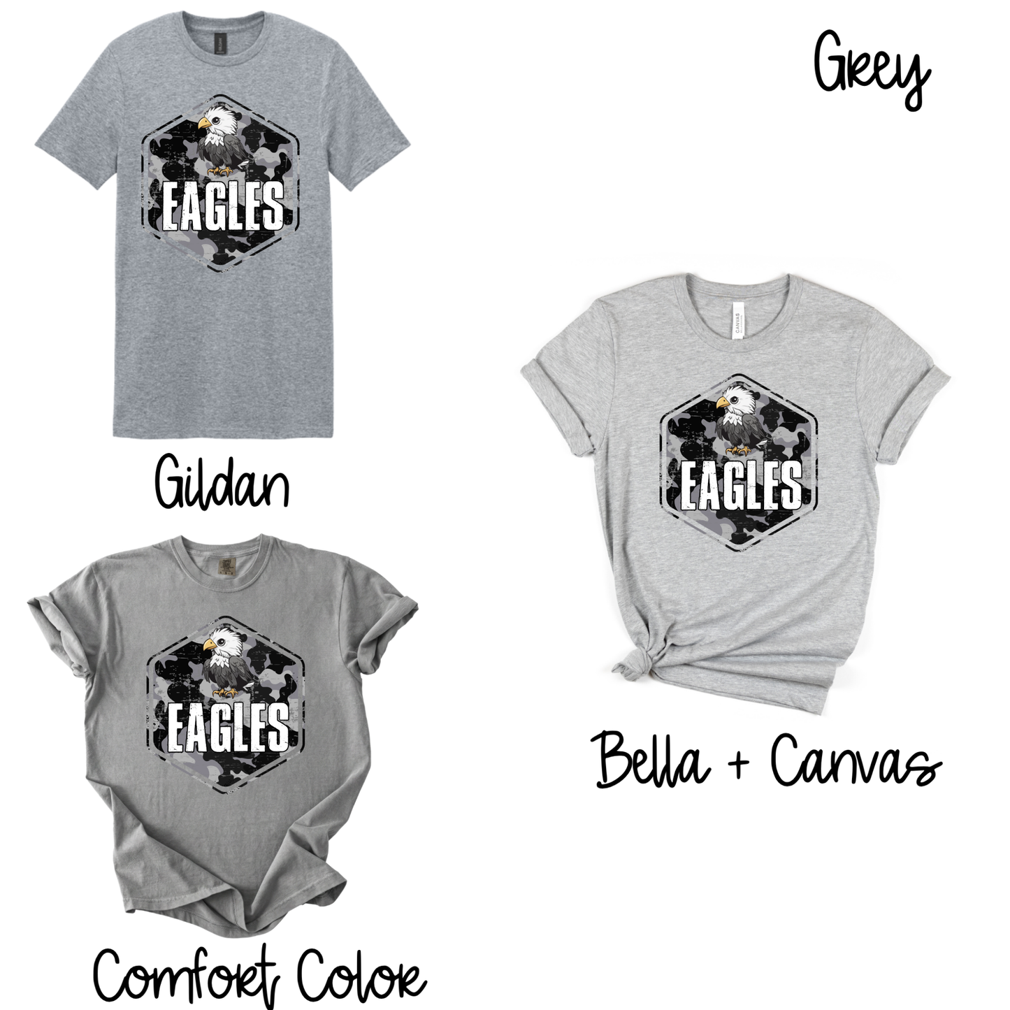 Dark Camo Eagles Grey Short Sleeve