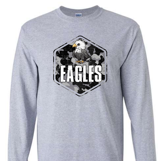 Dark Camo Eagles Grey Long Sleeve