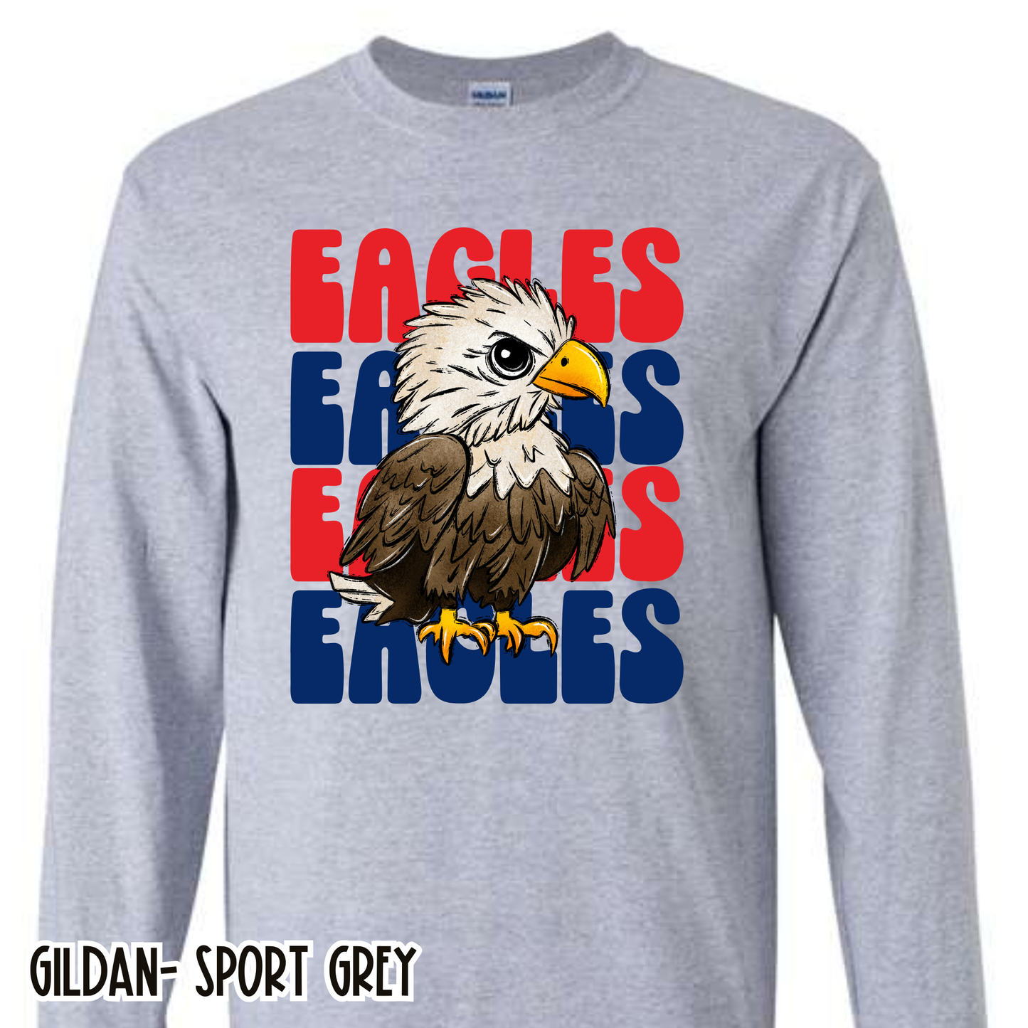 Repeat Eagles Grey Long Sleeve