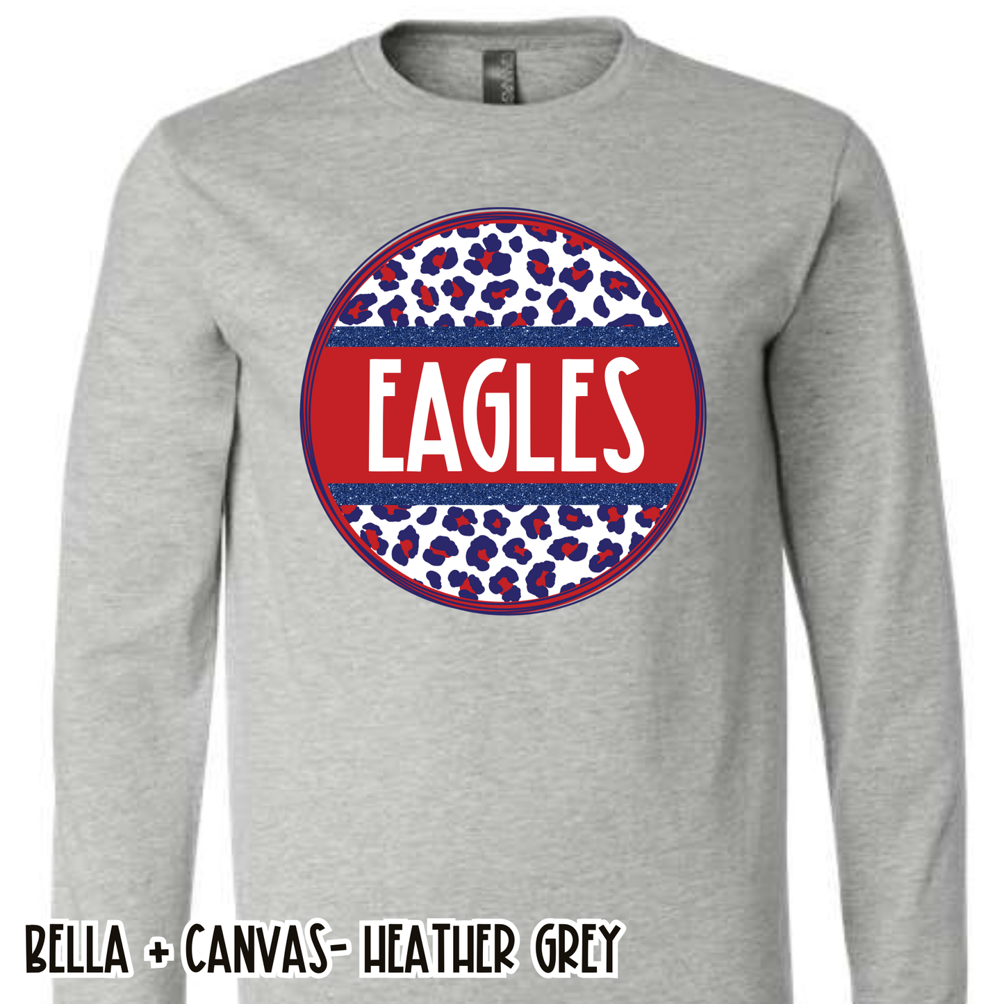 Leopard Circle Eagles Grey Long Sleeve
