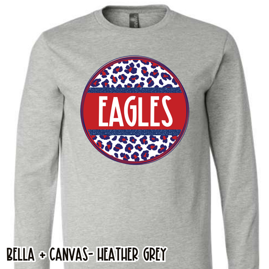 Leopard Circle Eagles Grey Long Sleeve