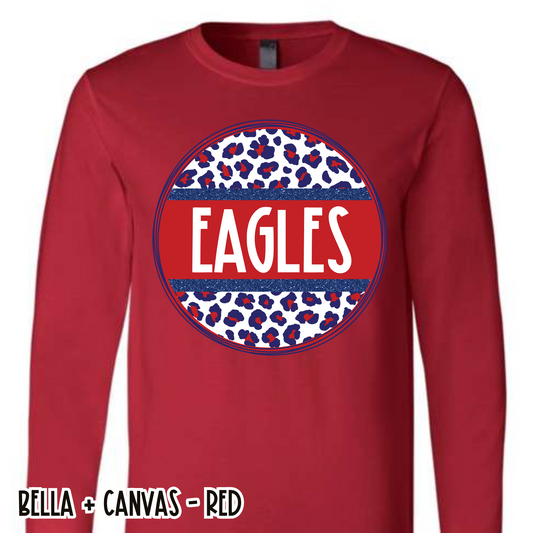 Leopard Circle Eagles Red Long Sleeve