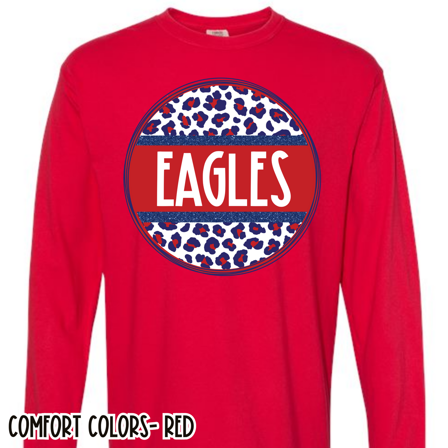 Leopard Circle Eagles Red Long Sleeve