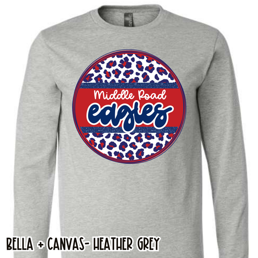 Leopard Circle Retro Eagles Grey Long Sleeve