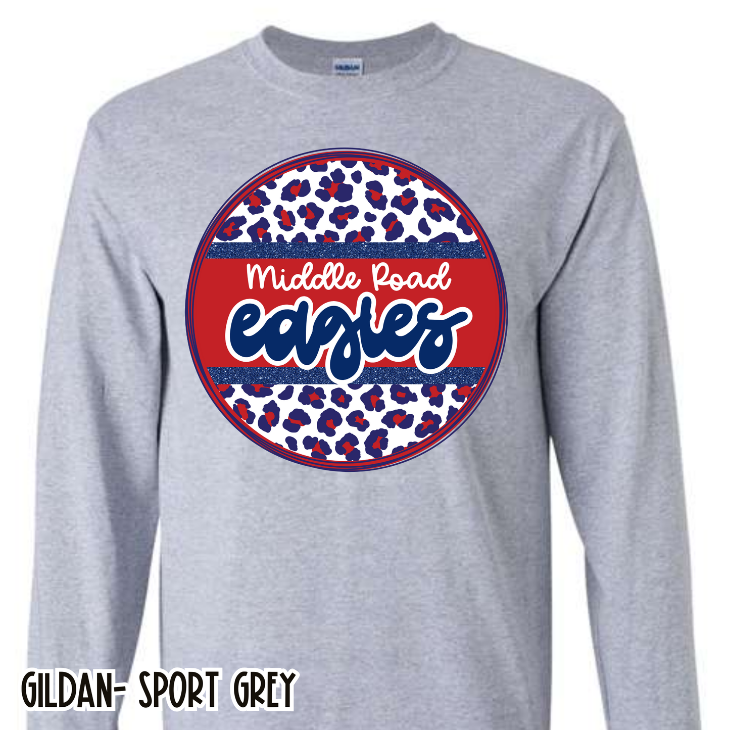 Leopard Circle Retro Eagles Grey Long Sleeve
