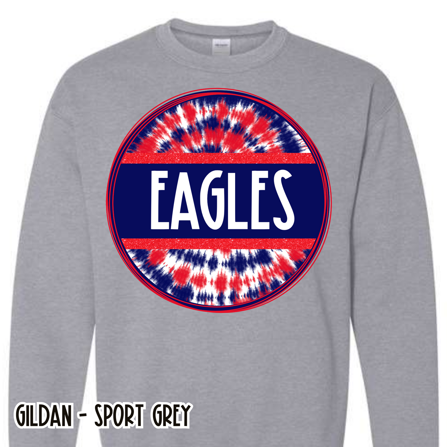 Tie Dye Circle Eagles Grey Sweatshirt