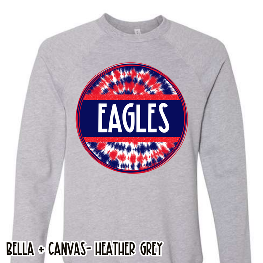 Tie Dye Circle Eagles Grey Sweatshirt