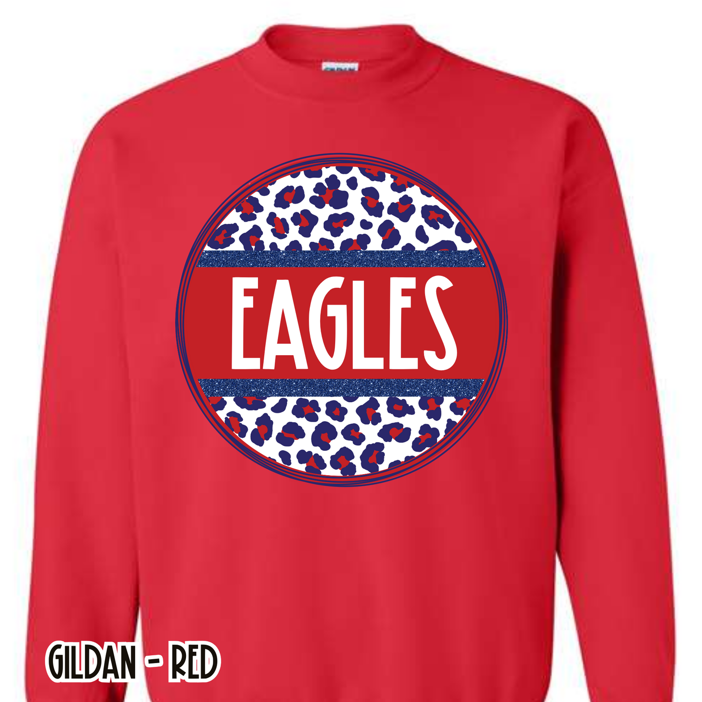 Leopard Circle Eagles Red Sweatshirt