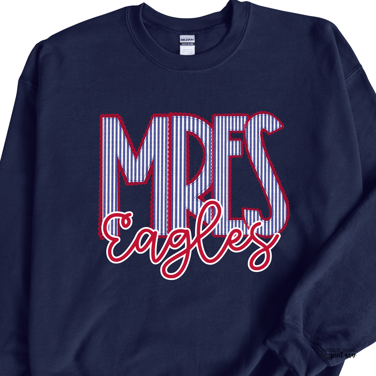 MRES Seersucker- Navy CREWNECK Sweatshirt