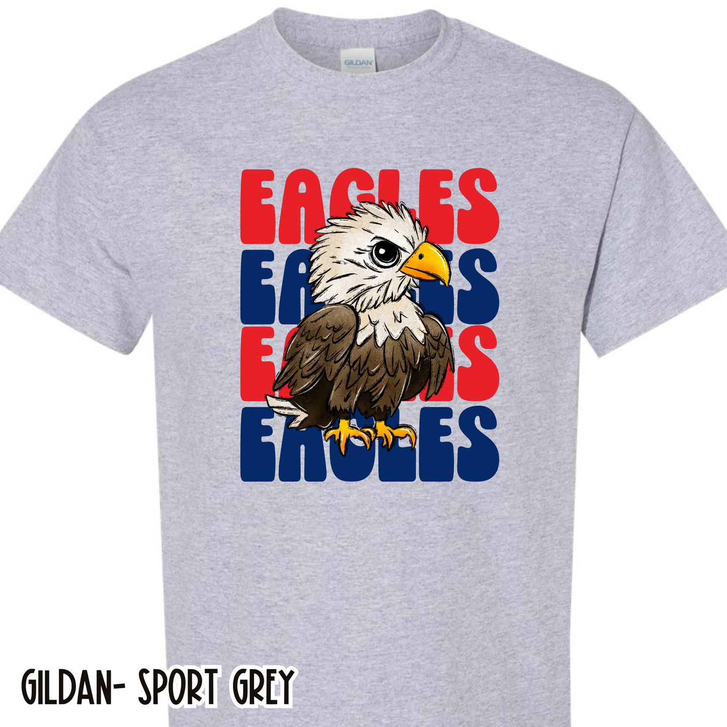 Repeat Eagles Grey Short Sleeve Tee